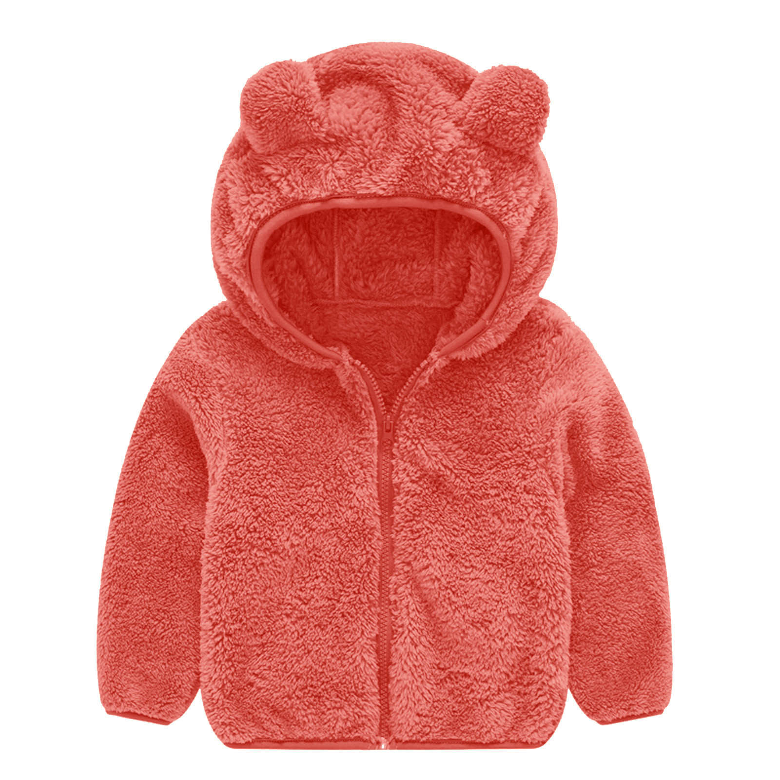 Toddler Girls Boys Fuzzy Sherpa Coat Full Zip up Hooded Jackets Cute Fleece Lined Outwear Fall Winter